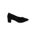 Heels: Pumps Chunky Heel Minimalist Black Solid Shoes - Women's Size 7 1/2 - Pointed Toe
