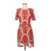 For Love & Lemons Casual Dress: Red Jacquard Dresses - Women's Size Medium