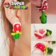 Boucles d'oreilles Super Mario Bros Anime Chomper pour femme clip d'oreille cosplay accessoires