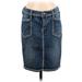 Silver Jeans Co. Denim Skirt - Mid/Reg Rise: Blue Bottoms - Women's Size 27