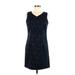 Cocktail Dress - Mini V-Neck Sleeveless: Blue Dresses - Women's Size 8