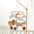 Lit bébé lit mobile Bell en bois bébé rotin Soft feutre Cartoon animal Bed Bell nouveau - né boîte à