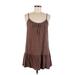 LA Hearts Casual Dress - Mini Tie Neck Sleeveless: Brown Solid Dresses - Women's Size Medium