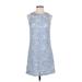 CeCe Cocktail Dress - Mini High Neck Sleeveless: Blue Dresses - Women's Size 0