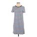 J.Crew Mercantile Casual Dress - Shift: Blue Stripes Dresses - Women's Size X-Small