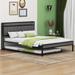 Latitude Run® Queen Size Metal Platform Bed Frame w/ Twin Size Trundle Wood & Metal/Metal in Gray/Black | 39 H x 62.2 W x 87.2 D in | Wayfair