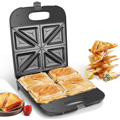 Aigostar Sandwichmaker XXL für 4 Sandwiches, 1400 W, Sandwichtoaster mit Antihaftbeschichtung,