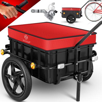 Fahrradanhänger Lastenanhänger Handwagen mit Kupplung Hochdeichsel für Fahrrad Transportanhänger Image