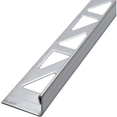 Fliesenschiene Fliesenprofil Edelstahl L-Profil, Fliesenprofil - Gebürstet 2,5m x 12,5mm, 1 Stück Image
