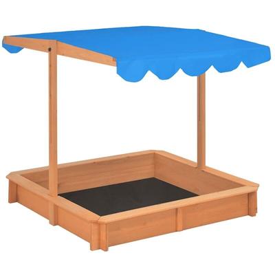 Bonnevie - Sandkasten mit Verstellbarem Dach Tannenholz 115x115x115 cm vidaXL483349