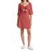 Ruched Cutout 3/4 Sleeve Dress