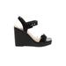 Marc Fisher Wedges: Black Solid Shoes - Women's Size 8 1/2 - Open Toe