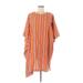 Eskandar Casual Dress - Mini Crew Neck 3/4 sleeves: Orange Stripes Dresses - Women's Size 8