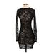 Shein Casual Dress - Mini: Black Grid Dresses - Women's Size X-Small