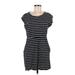 H&M Casual Dress - Mini Scoop Neck Short sleeves: Black Print Dresses - Women's Size Small