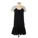 Alexander Wang for Uniqlo Casual Dress - Mini Scoop Neck Short sleeves: Black Print Dresses - Women's Size X-Small