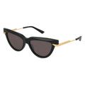 Bottega Veneta BV1265S Damen-Sonnenbrille Vollrand Butterfly Recycled Acetat-Gestell, schwarz