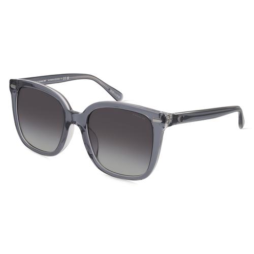 Coach HC8381U Damen-Sonnenbrille Vollrand Eckig Acetat-Gestell, grau