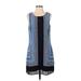 Propose U.S.A. Casual Dress - Mini Scoop Neck Sleeveless: Blue Print Dresses - Women's Size 4
