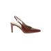 AK Anne Klein Mule/Clog: Slingback Stiletto Boho Chic Burgundy Print Shoes - Women's Size 6 1/2 - Pointed Toe