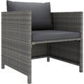 Divano sofa Comodo,Divano da Giardino con Cuscini Grigio in Polyrattan -BVH17424