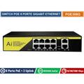 Switch Poe Gigabit Ethernet 10 Porte 8 Porte Poe + 2 Porte Uplink Rj45 10/100/1000 Mbps Ieee