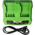 vhbw caricabatterie duale 24 V compatibile con Stiga SAB 24 AE, SC 24 AE, SGT 24 AE, SHT 24 AE, SBT