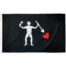 AZ FLAG Bandiera Pirata Edward Teach 150x90cm - Bandiera dei Pirati - Teschio 90 x 150 cm