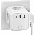 Fortuneville - Cubo con prese usb, multipresa a 4 prese senza cavo, adattatore per presa (4000 W/10