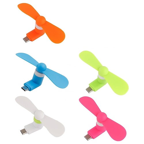 5PCS Mini tragbarer Type-C Handyventilator – USB-ladbarer Handheld-Kühleventilator für Android-Handys Image