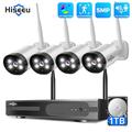 Hiseeu 10-Kanal-NVR 3MP WLAN-CCTV-System-Kit Personenerkennung IR-Nachtsicht P2P-Wireless-IP-Kameras für den Außenbereich Videoüberwachungs-Kit