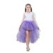 Eyicmarn Mommy and Me Matching Outfits Elastic Waist Solid Color High Low Long Tulle Skirts for Women Girls