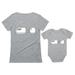 Mom & Baby Girl / Boy Copy Paste Matching Set Women T-Shirt & Baby Bodysuit Mom Gray Medium / Baby Gray 12M (6-12M)