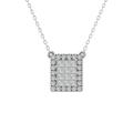 ARAIYA FINE JEWELRY Sterling Silver Round and princess-shape Lab Grown Diamond Composite Cluster Pendant with Silver Cable Chain Necklace (1/3 cttw D-F Color VS Clarity) 18