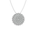 ARAIYA FINE JEWELRY Sterling Silver Diamond Composite Cluster Pendant with Silver Cable Chain Necklace (5/8 cttw I-J Color I2-I3 Clarity) 18