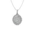ARAIYA FINE JEWELRY Sterling Silver Diamond Composite Cluster Pendant with Silver Cable Chain Necklace (1/2 cttw I-J Color I2-I3 Clarity) 18