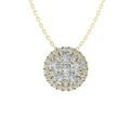 ARAIYA FINE JEWELRY 10K Yellow Gold Diamond Composite Cluster Pendant with Gold Plated Silver Cable Chain Necklace (1/2 cttw I-J Color I2-I3 Clarity) 18