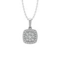 ARAIYA FINE JEWELRY Sterling Silver Lab Grown Diamond Composite Cluster Pendant with Silver Cable Chain Necklace (1/5 cttw D-F Color VS Clarity) 18