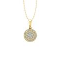 ARAIYA FINE JEWELRY 10K Yellow Gold Diamond Composite Cluster Pendant with Gold Plated Silver Cable Chain Necklace (1/5 cttw I-J Color I2-I3 Clarity) 18