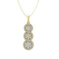 ARAIYA FINE JEWELRY 14K Yellow Gold Lab Grown Diamond Composite Cluster Pendant with Gold Plated Silver Cable Chain Necklace (1/2 cttw D-F Color VS Clarity) 18