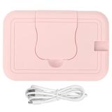 Travel Wipes Warmer Portable Thermostat Temperature USB Fast Heating Wipes Warmer for Car Use Pink