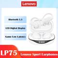 Lenovo LP75 Bluetooth 5.3 earphones TWS wireless Sport headphones led digital display HiFi stereo noise reduction gaming earbuds