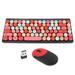 Keyboard Mouse Combo Wireless 86 Keys Cute Colorful Appearance Multimedia Buttons Light Quiet 2.4G Keyboard Mouse for PCLipstick Mix