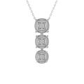 ARAIYA FINE JEWELRY Sterling Silver Diamond Composite Cluster Pendant with Silver Cable Chain Necklace (1/2 cttw I-J Color I2-I3 Clarity) 18