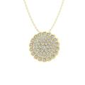 ARAIYA FINE JEWELRY 10K Yellow Gold Lab Grown Diamond Composite Cluster Pendant with Gold Plated Silver Cable Chain Necklace (5/8 cttw D-F Color VS Clarity) 18