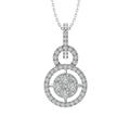 ARAIYA FINE JEWELRY 14K White Gold Lab Grown Diamond Composite Cluster Pendant with Gold Plated Silver Cable Chain Necklace (5/8 cttw D-F Color VS Clarity) 18