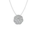 ARAIYA FINE JEWELRY 10K White Gold Diamond Composite Cluster Pendant with Gold Plated Silver Cable Chain Necklace (1/4 cttw I-J Color I2-I3 Clarity) 18