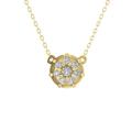 ARAIYA FINE JEWELRY 14K Yellow Gold Diamond Composite Cluster Pendant with Gold Plated Silver Cable Chain Necklace (1/4 cttw I-J Color I2-I3 Clarity) 18