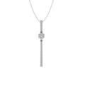 ARAIYA FINE JEWELRY 14K White Gold Diamond Composite Cluster Pendant with Gold Plated Silver Cable Chain Necklace (1/3 cttw I-J Color I2-I3 Clarity) 18