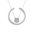 ARAIYA FINE JEWELRY 10K White Gold Diamond Composite Cluster Pendant with Gold Plated Silver Cable Chain Necklace (1/10 cttw I-J Color I2-I3 Clarity) 18